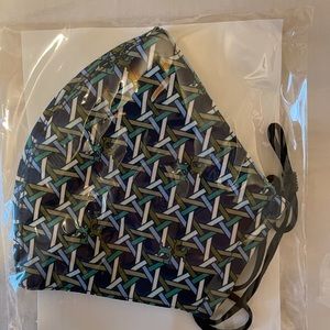 NWT Tory Burch Face Mask Navy & Green